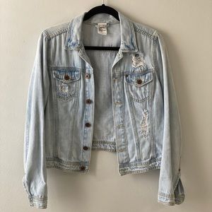Distressed jean jacket